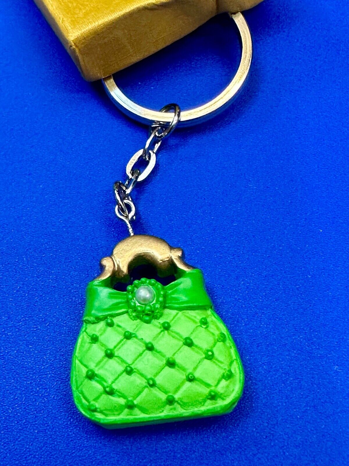 Adorable Green Purse Fashioncraft Keychain - Key Ring Chain Item 6485