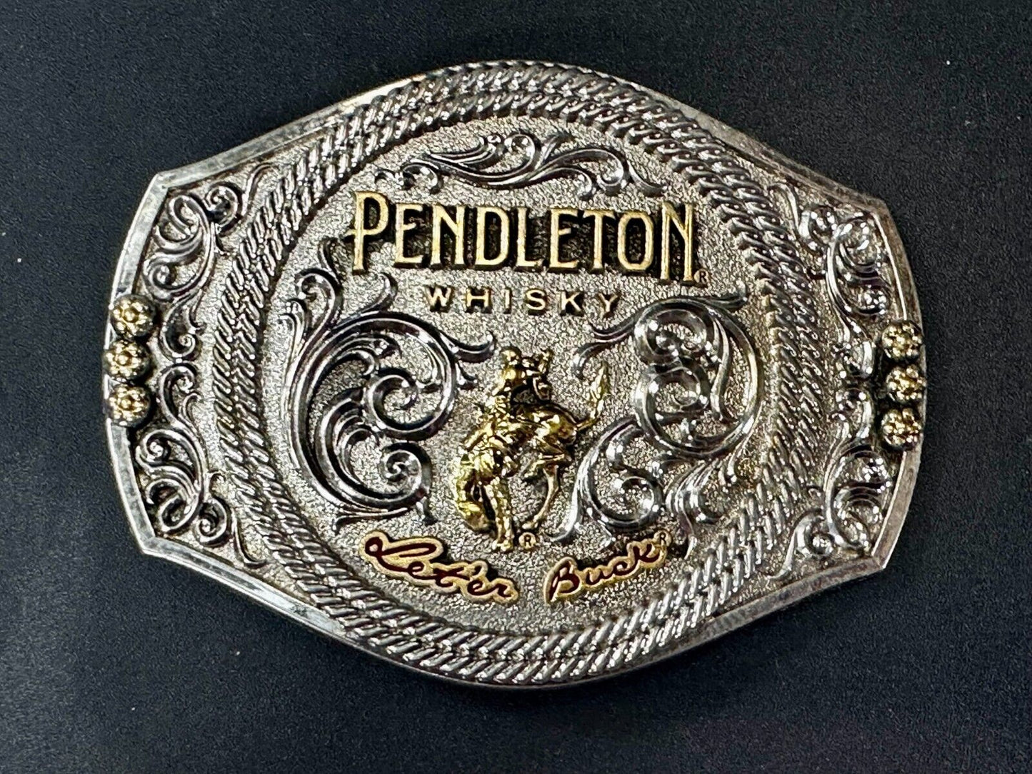 2021 Pendleton whiskey Let'er Buck Rodeo Cowboy Montana Silversmiths Belt Buckle