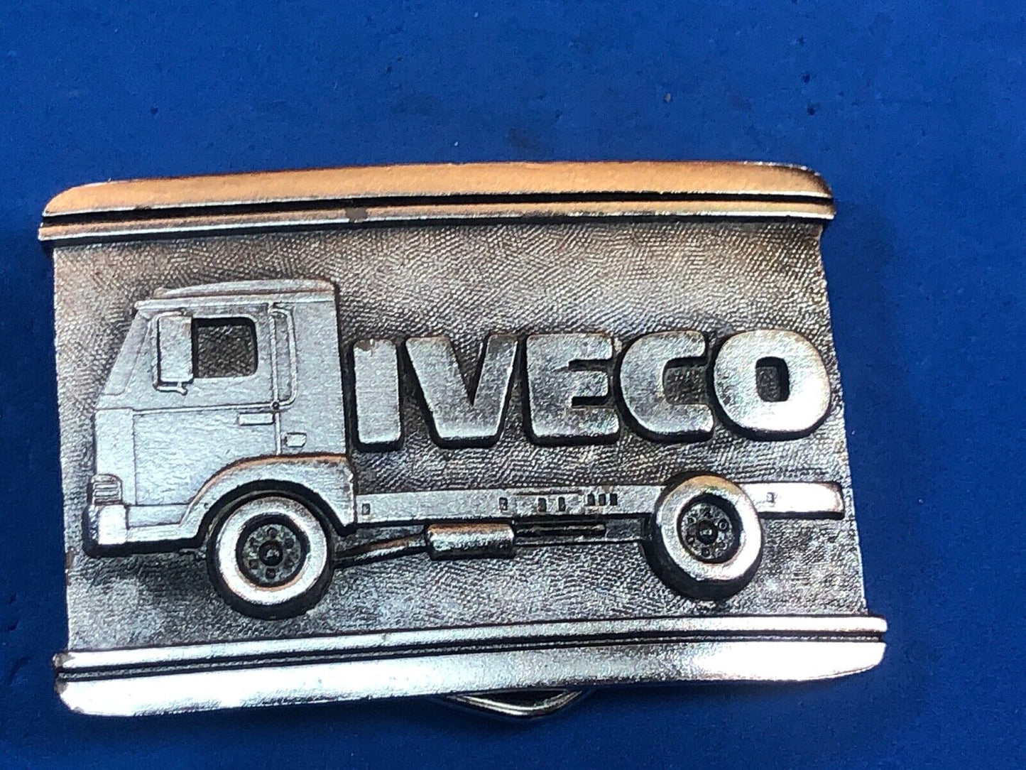 Vintage 1984 Limited Edition IVECO Flat bed trucking roll container belt buckle