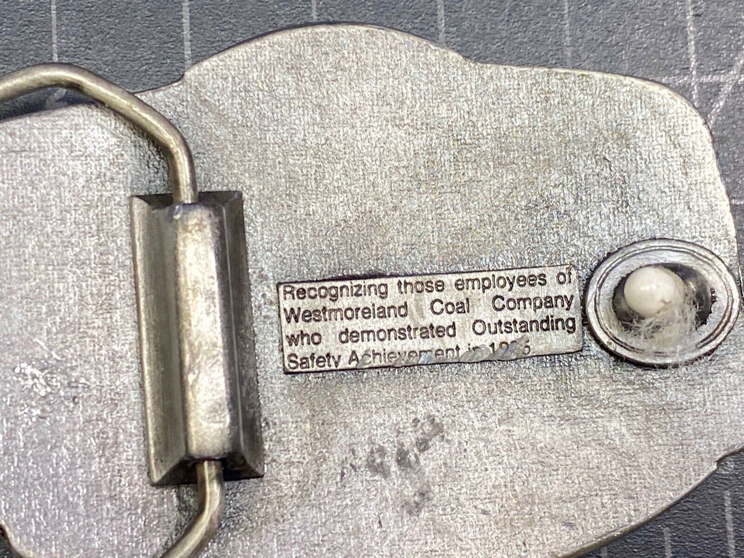 Vintage 1985 Westmoreland Coal Mining Company Directors Safety Award Belt Buckle