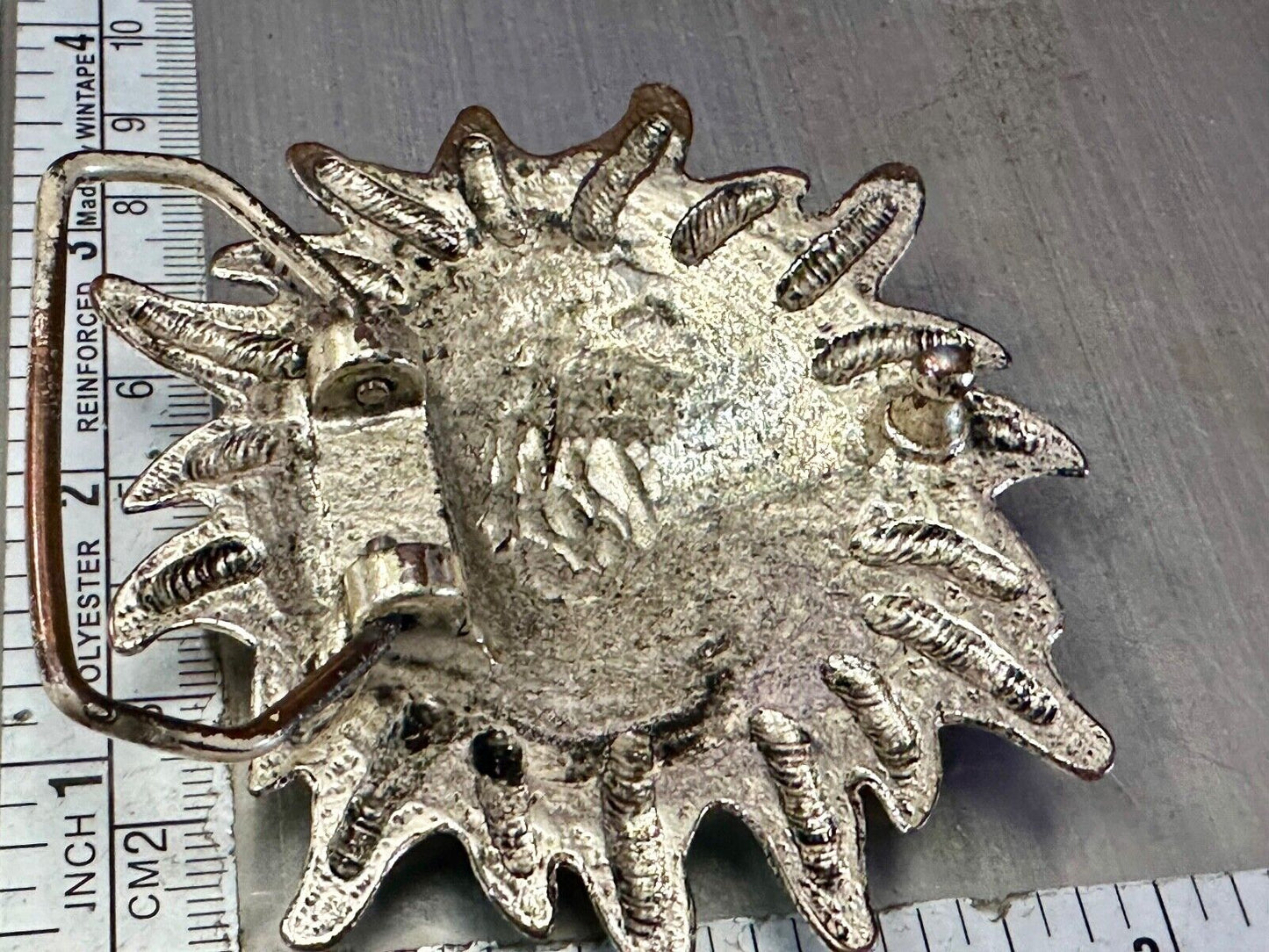 Artisan Hippie Style SUN Face - Large Figural cutout belt buckle