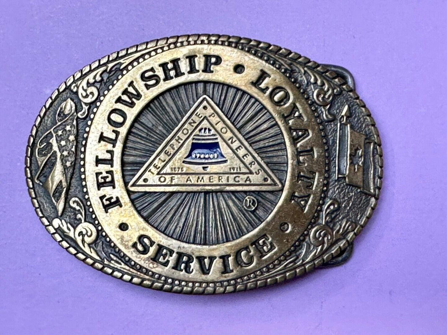 Telephone Pioneers of America TL&B Belt Buckle Fellowship Loyalty Service