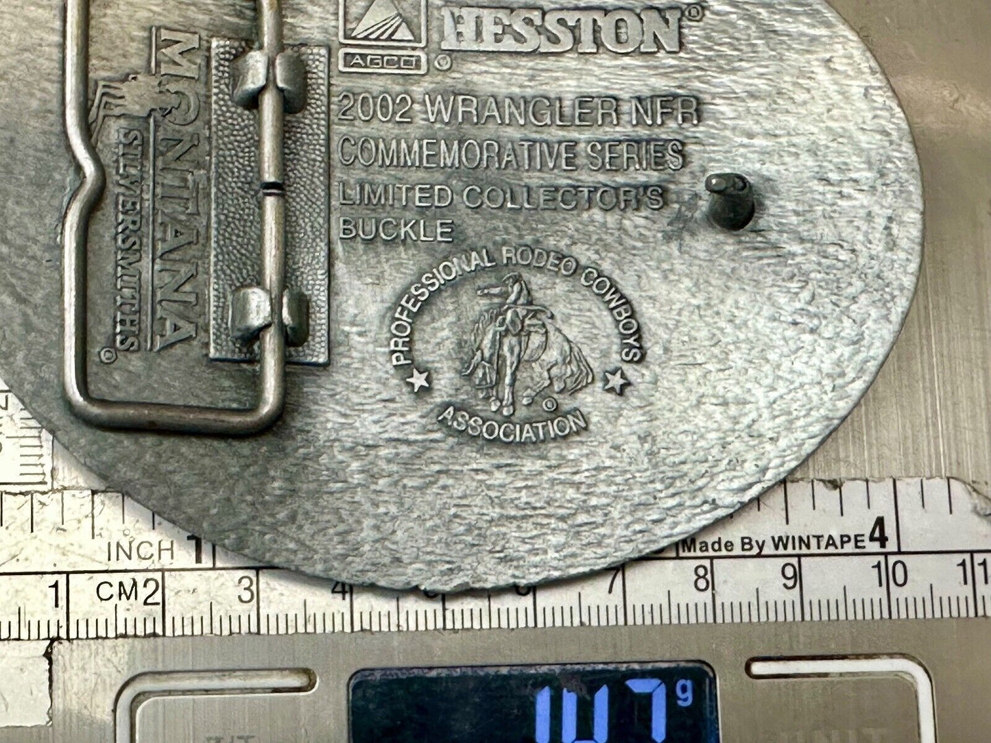 2002 Wrangler Hesston National Finals Rodeo NFR Montana Silversmiths Belt Buckle