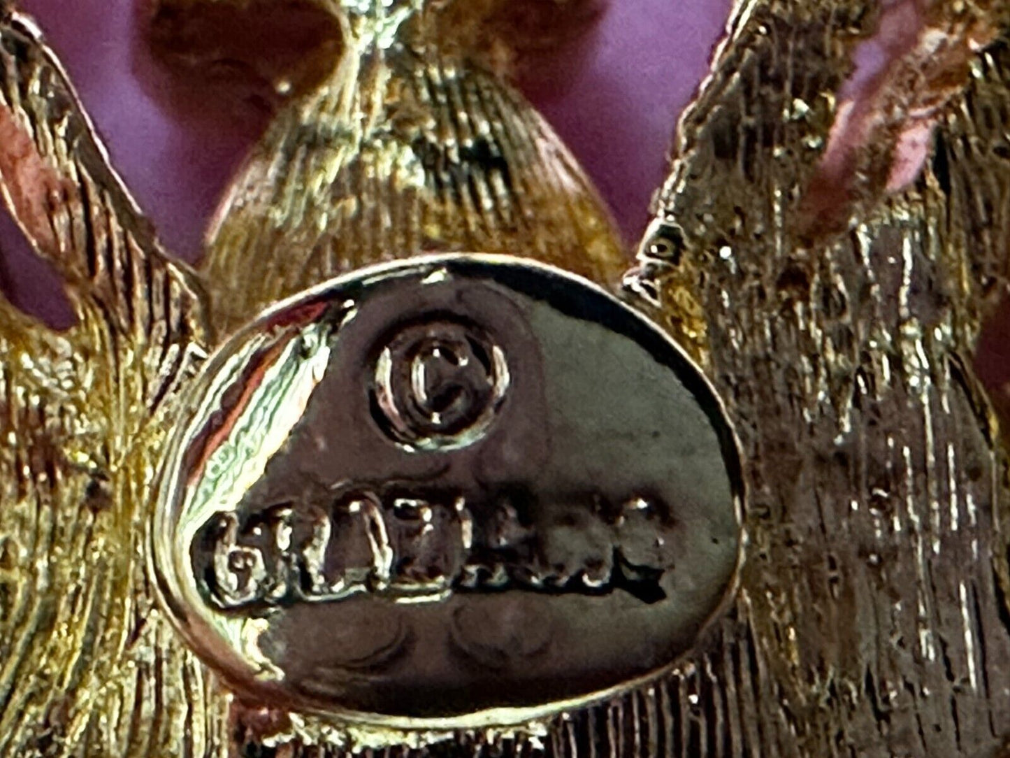 Aurora Borealis Butterfly Jeweled Insect Figural Brooch Pin Signed By Graziano