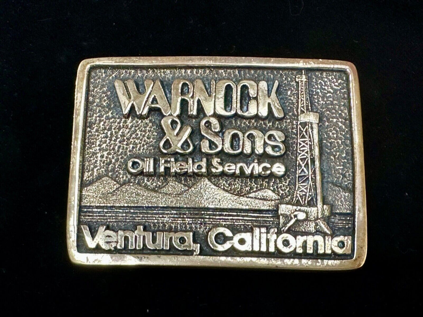Awesome Oil Field Warnock & Sons Mine Service Ventura CA - Cal-Coast belt buckle