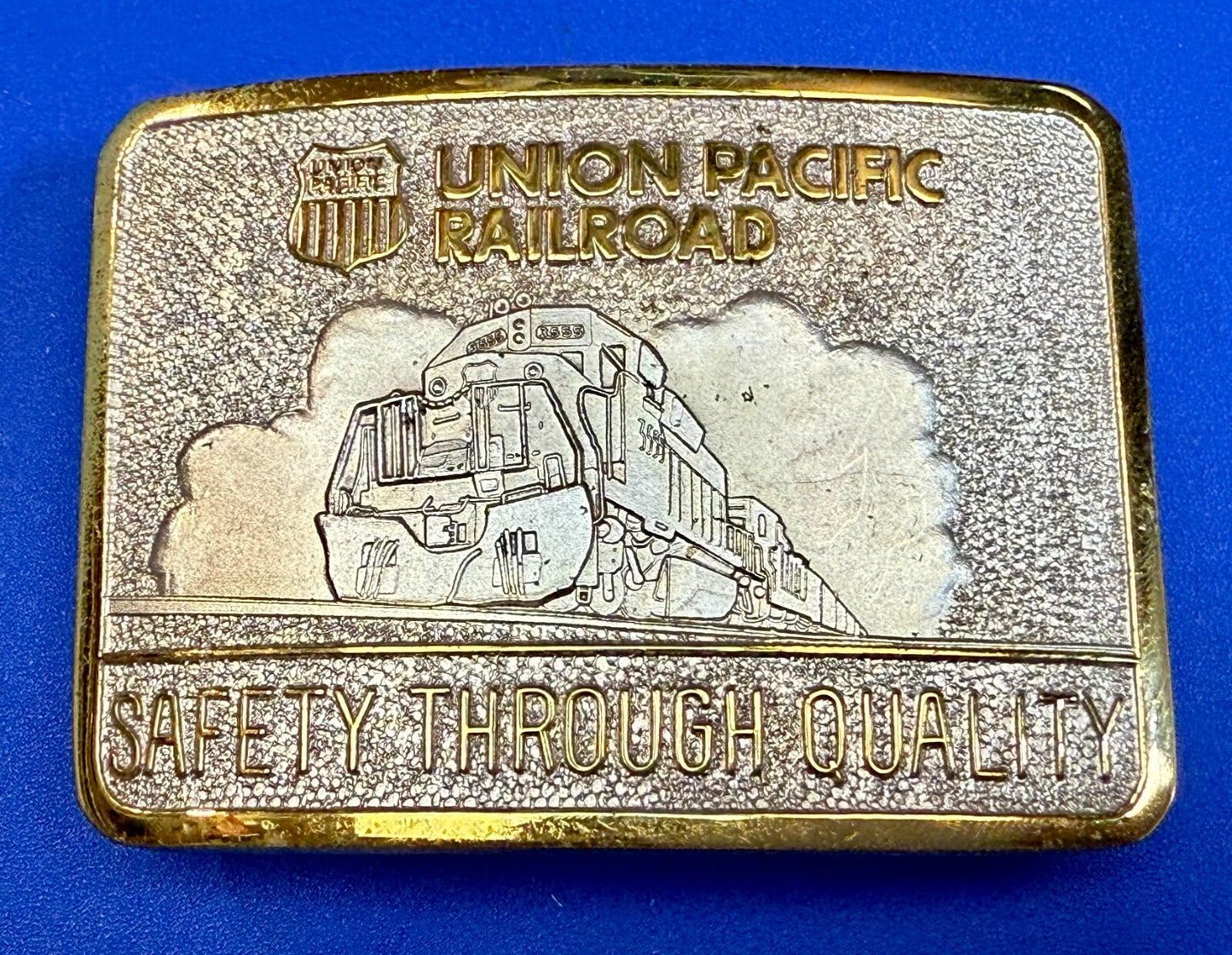 Union Pacific Railroad Safety Through Quality Award Belt Buckle by Stotts