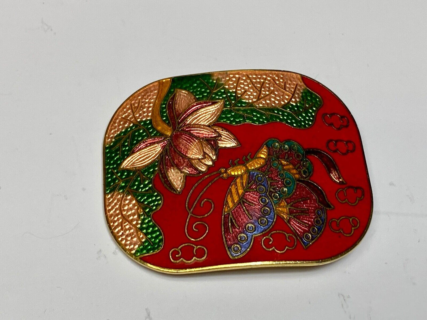 Beautiful Butterfly And Flower Nature Cloud Scene On Colorful Scarf Clip Buckle