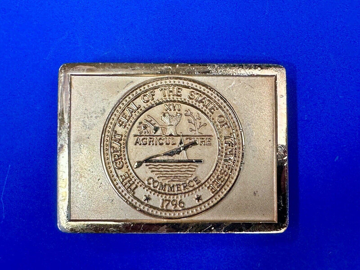 The Great Seal of the State to Tennessee Agricul Thre Commerce RARE belt buckle