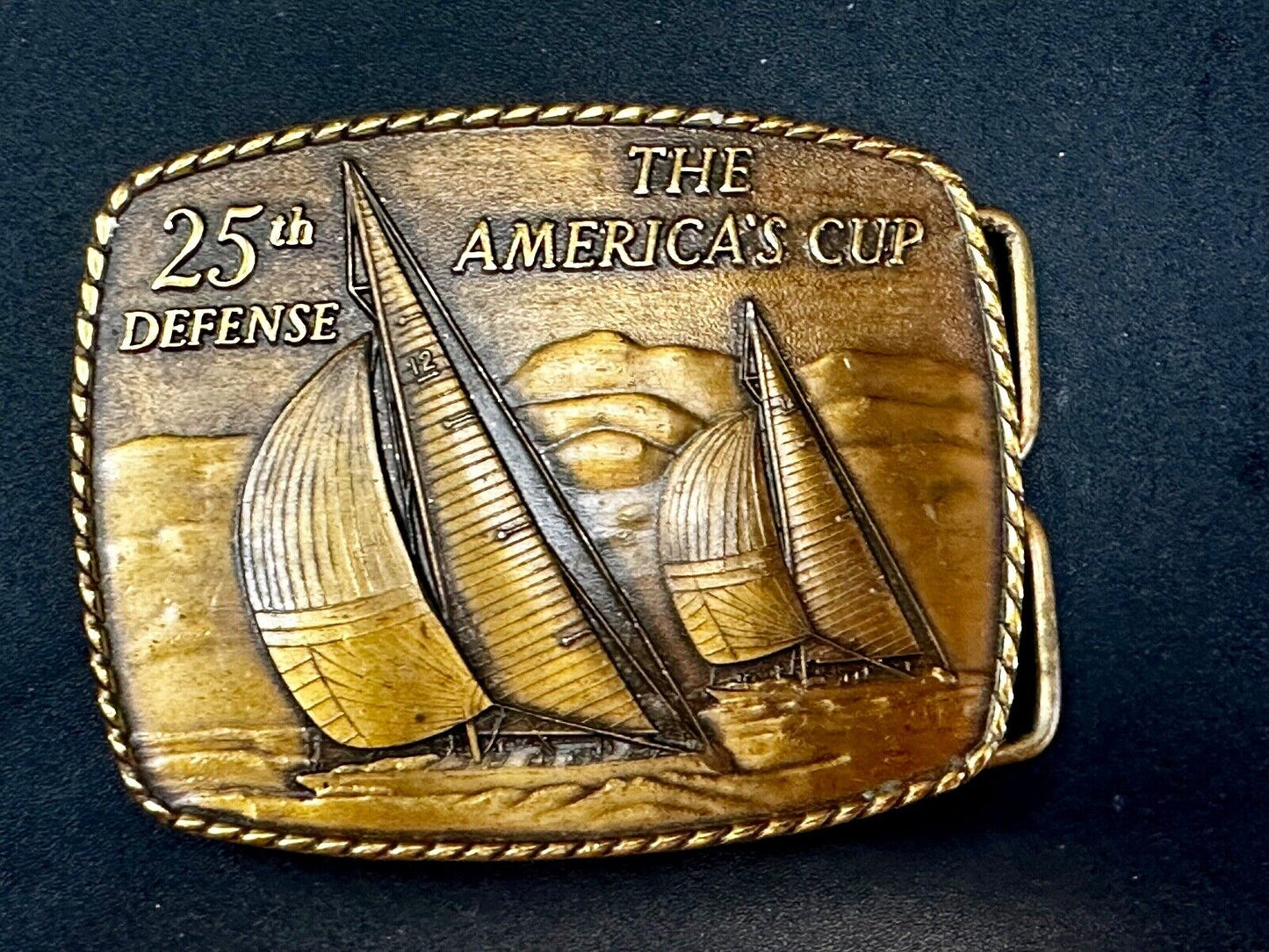 The Americas Cup 25th Defense Solid Bronze Historic Providence Mint Belt Buckle