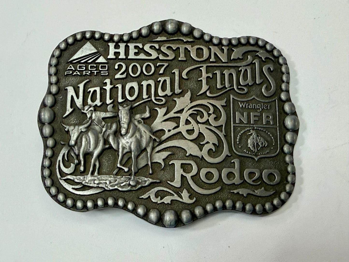 2007 Hesston Wrangler National Finals Rodeo Montana Silversmiths Belt Buckle