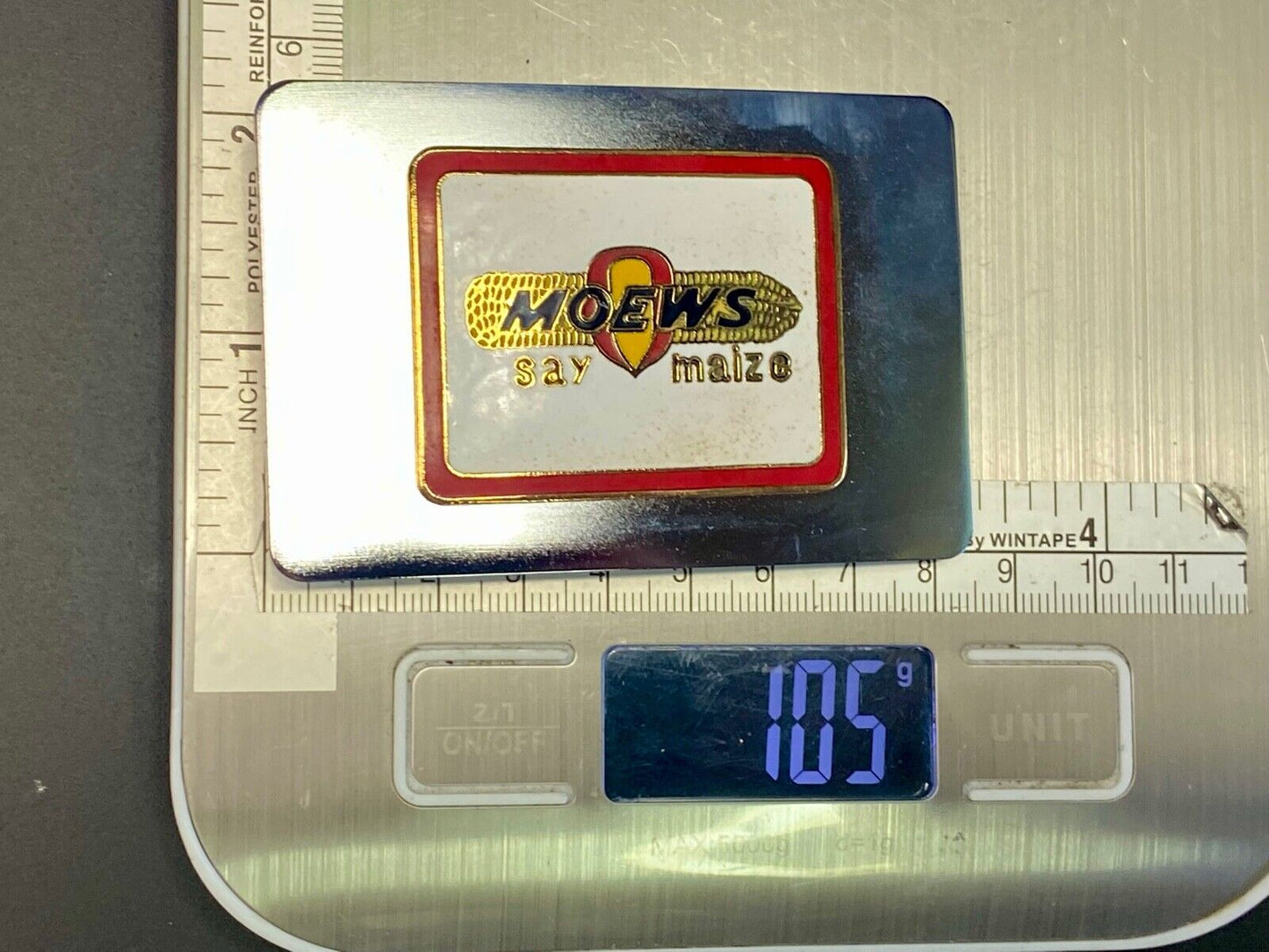 Nos Moews Corn Maize Moews Seed Company Granville Il Rectangular Belt Buckle