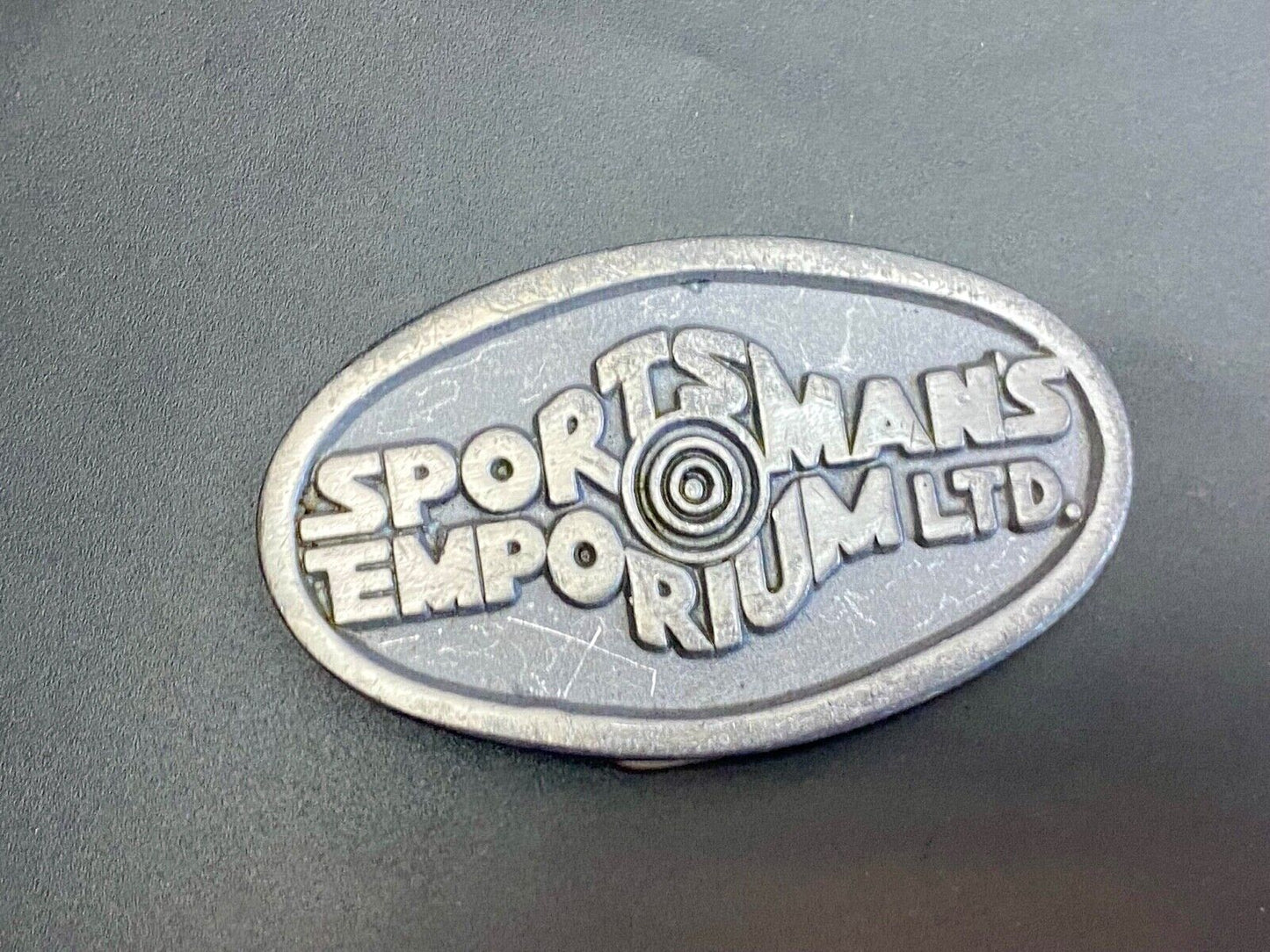 Vintage 70'S Sportsman's Emporium Ltd Advertisement Company Promo Belt Buckle