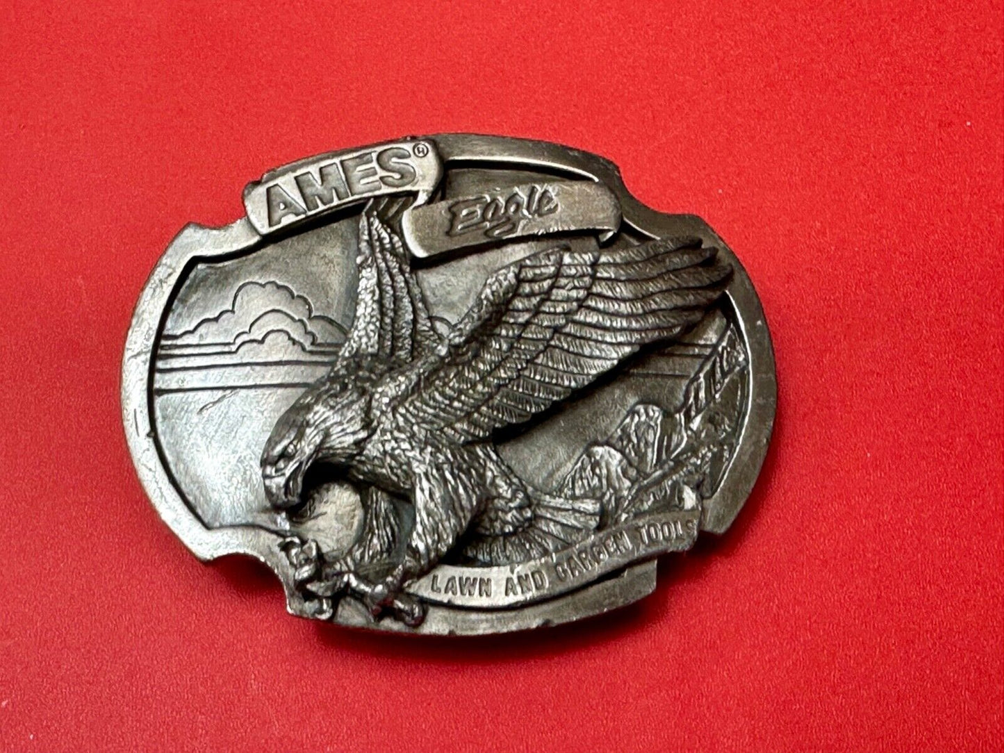 AMES TOOLS Vintage 1987 Belt Buckle - EAGLE - Lawn and garden tools