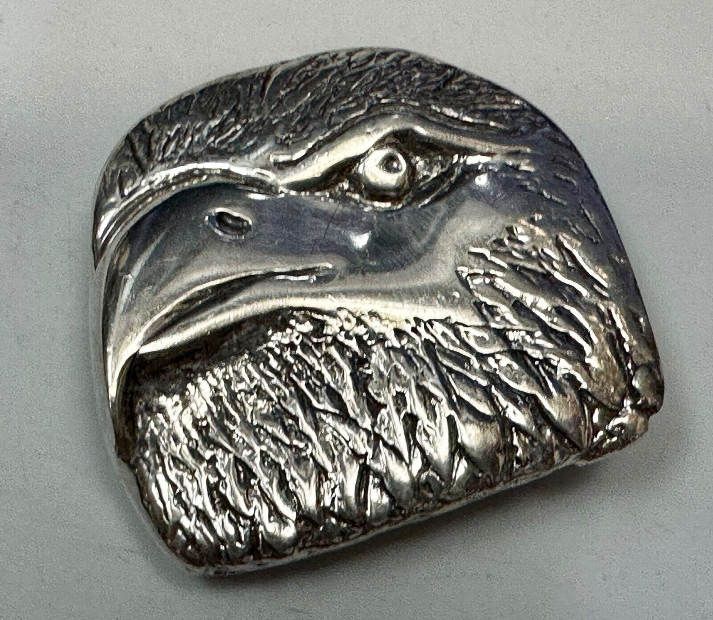 Bald Eagle Head - Patriotic America Silver Belt Buckle Artisan Made signed MH