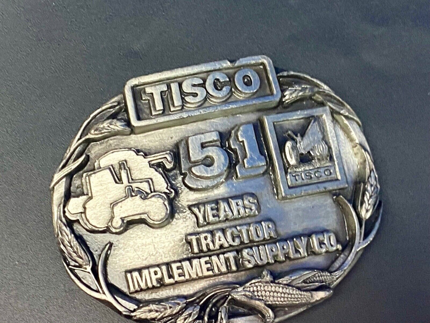 1988 Tisco Tractor Implement Supply Agriculture Farm Supply 51 Year Belt Buckle