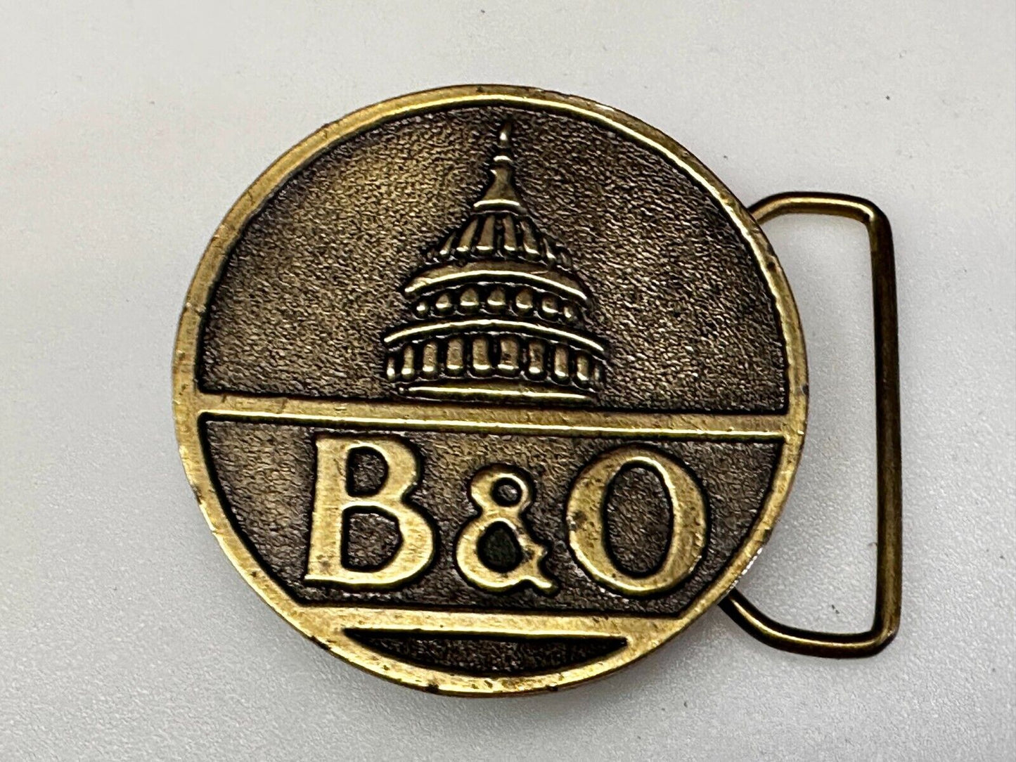 B & O Baltimore and Ohio Railroad Vintage 1974 Belt Buckle by Lewis Buckle Co.
