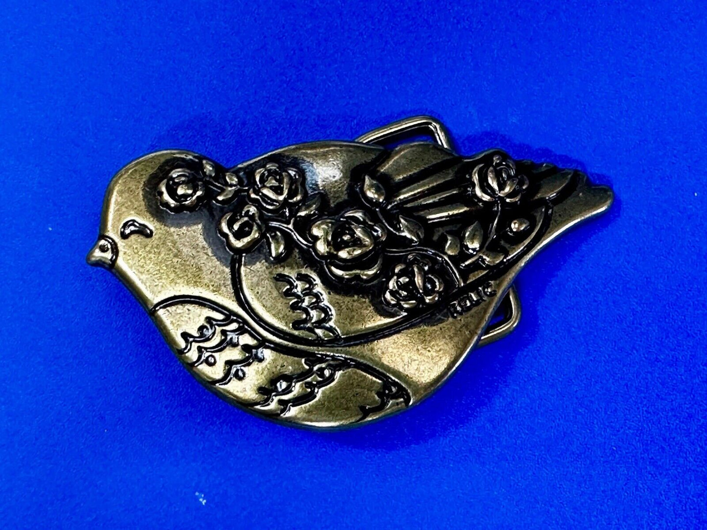 Bird Dove Shaped Cutout Figure Brass Tone Belt Buckle by Relic