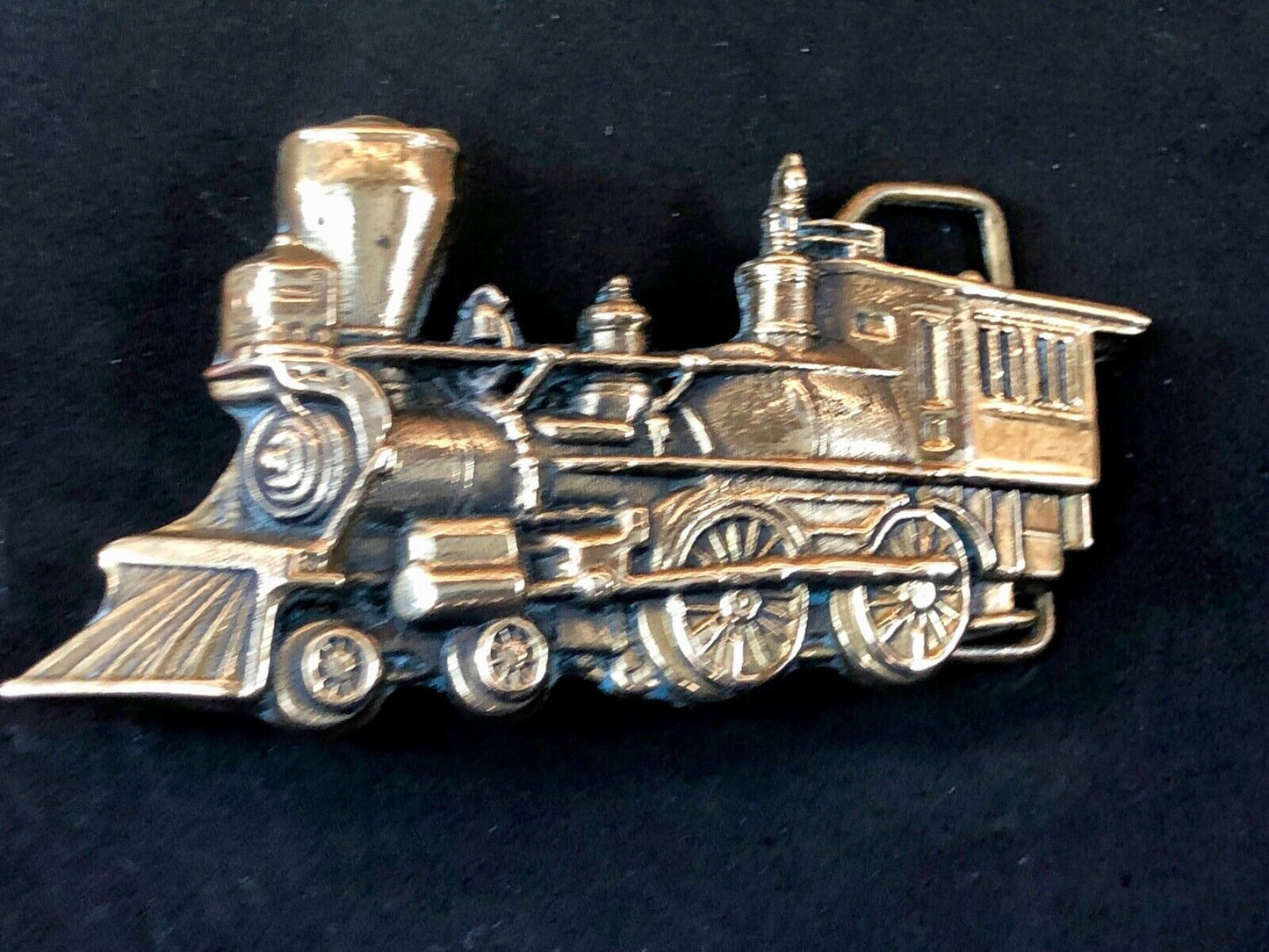 Vintage 1976 Steam Locomotive Rr Western Rail Road Brass Belt Buckle By Baron