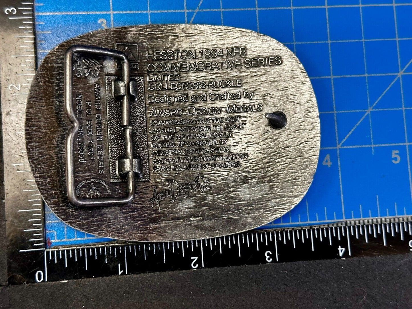 1994 ADM Hesston NFR National Finals Rodeo Cowboys Western Belt Buckle