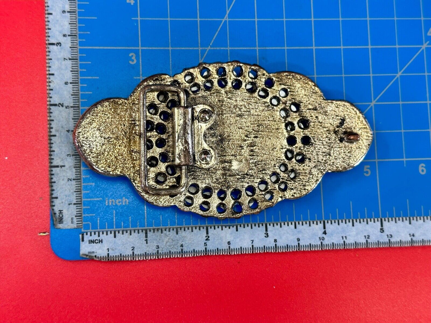 Vintage accented antique victorian vibe large belt buckle