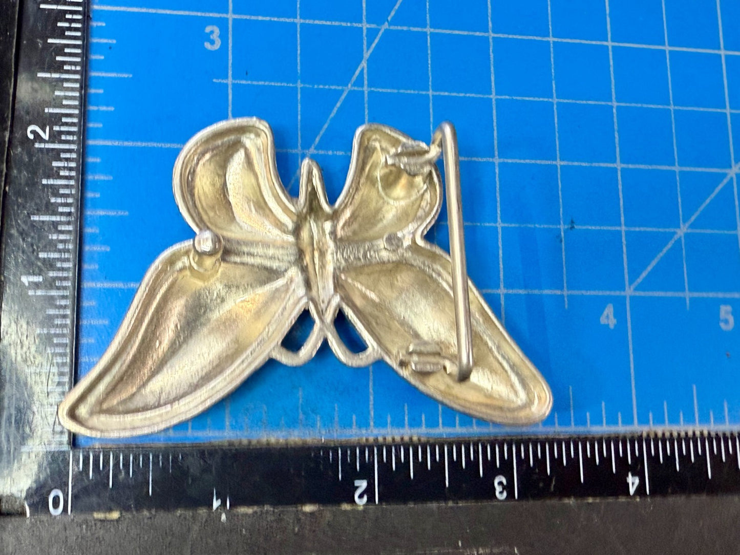 Beautiful Butterfly Shaped Figural Cutout Hippy Vibe Silver Color Belt Buckle