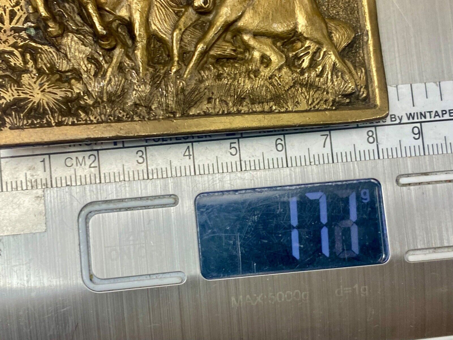 Adezy Horses belt buckle carved by Paula Freed Vintage 1978 Nature belt buckle