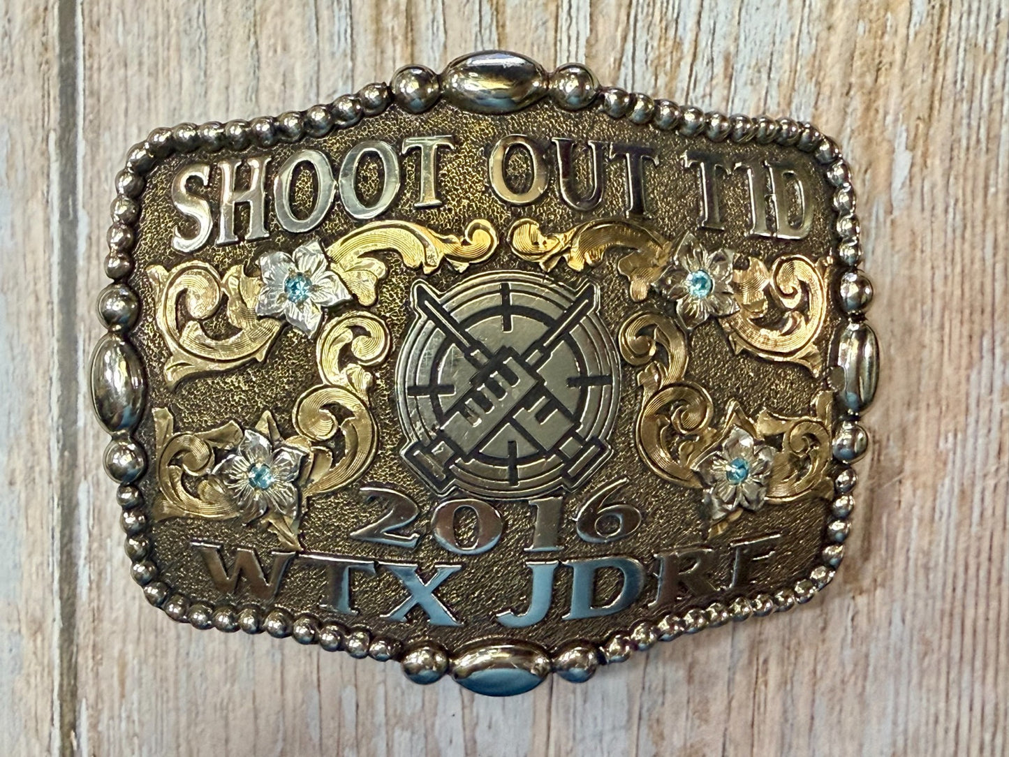 2016 WTX JDRF Budweiser Shootout NASCAR Trophy Molly's Custom Silver Belt Buckle