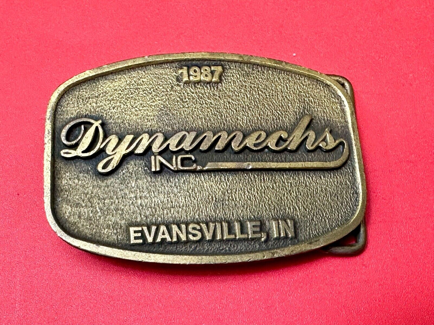 Vintage 1987 Dynamechs INC Evansville IN Truck Service belt buckle by CD Hit