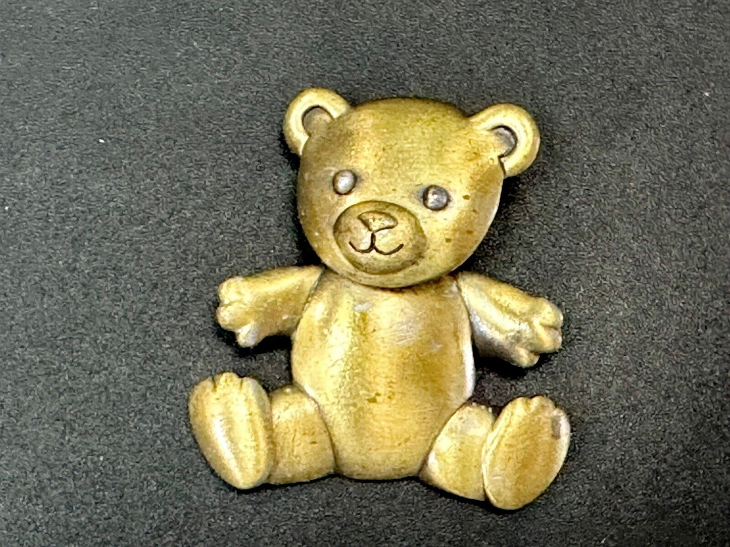 Vintage JJ Jonette Silver Tone Articulated Head Teddy Bear