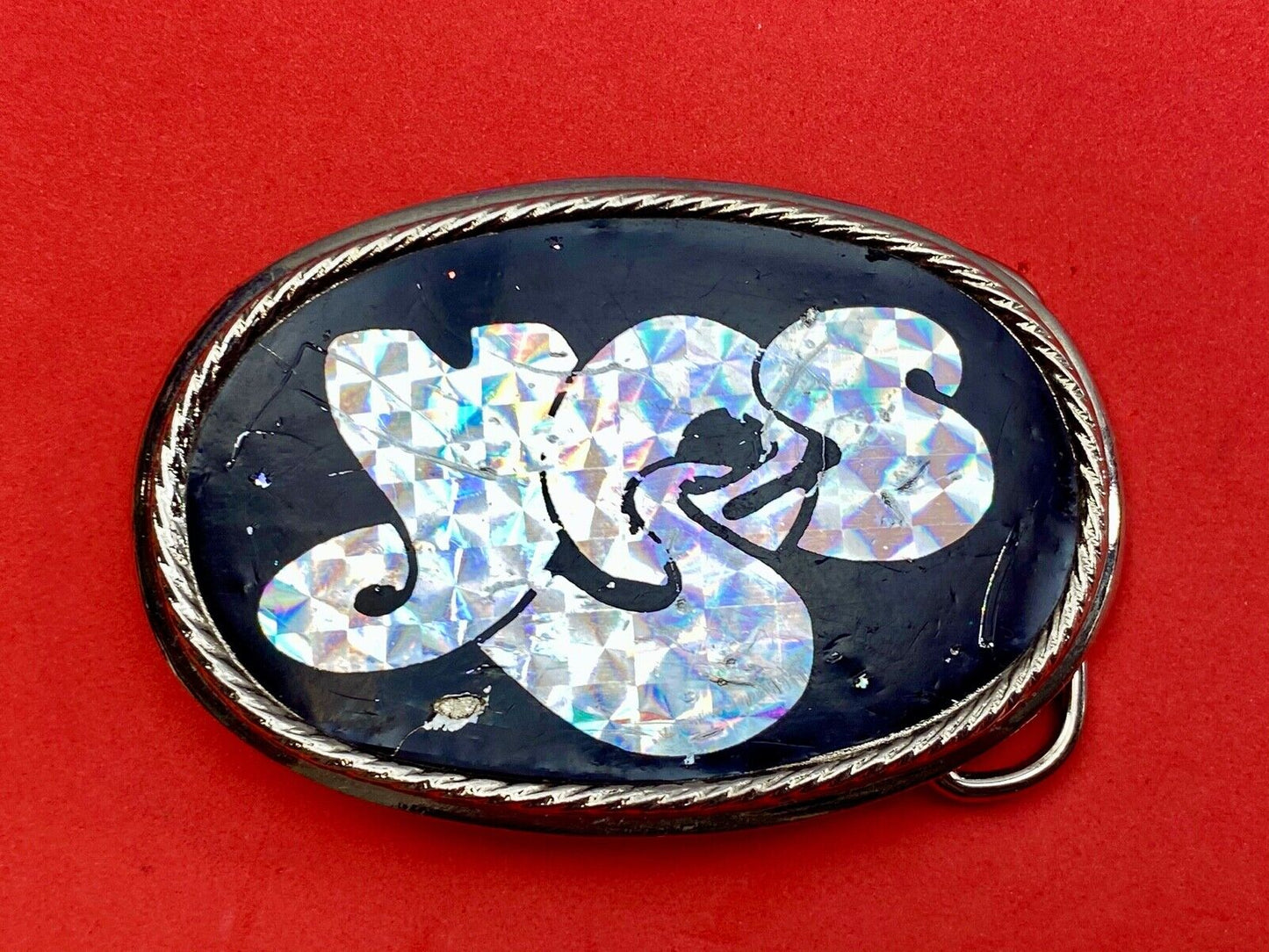 1970s **YES** MUSIC BAND COMMEMORATIVE HOLOGRAPHIC BELT BUCKLE