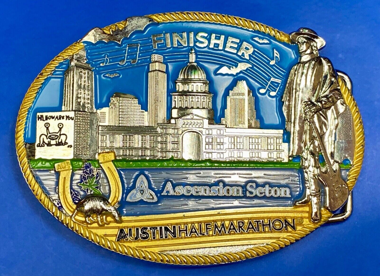Ascension Section Austin Half Marathon & 5K Race Finisher Belt Buckle