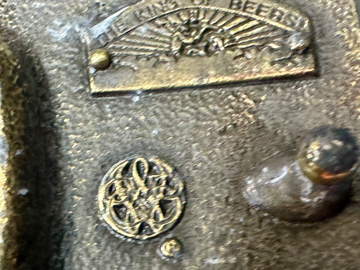 Vintage Budweiser A-168 Beer Company Brass Tone Add Belt Buckle