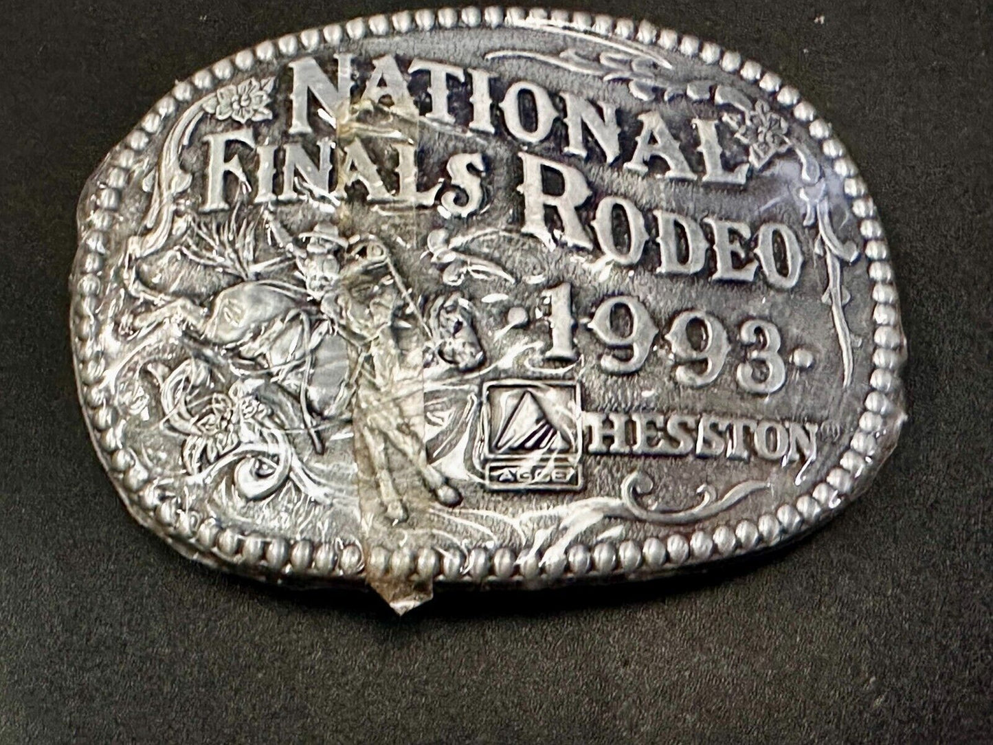 1993 Hesston National Finals Rodeo NFR Cowboys Adult Size NOS Belt Buckle by ADM
