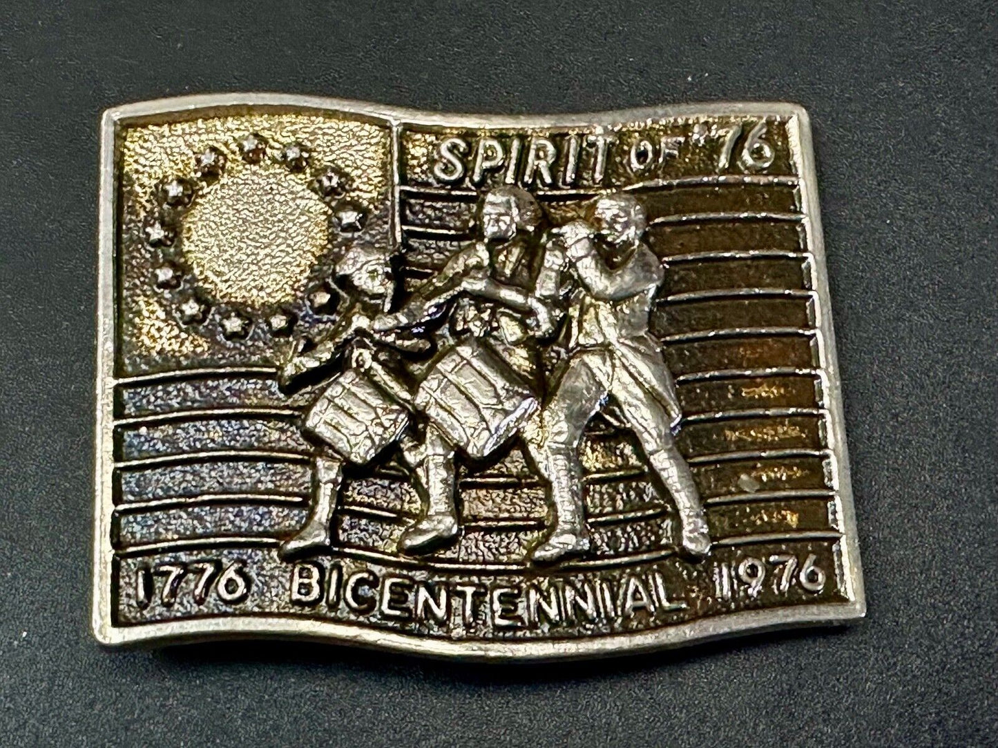 The Spirit of 76 - Patriotic American Bicentennial Marching Band belt buckle