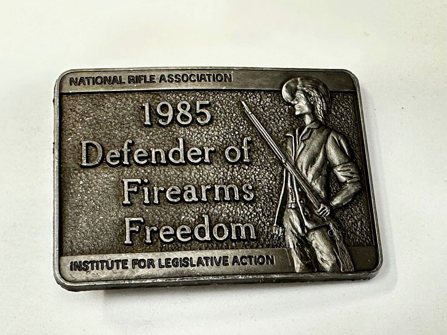 1985 Defender of Firearms Freedom Vintage NRA ILA NOS Gun Collector Belt Buckle