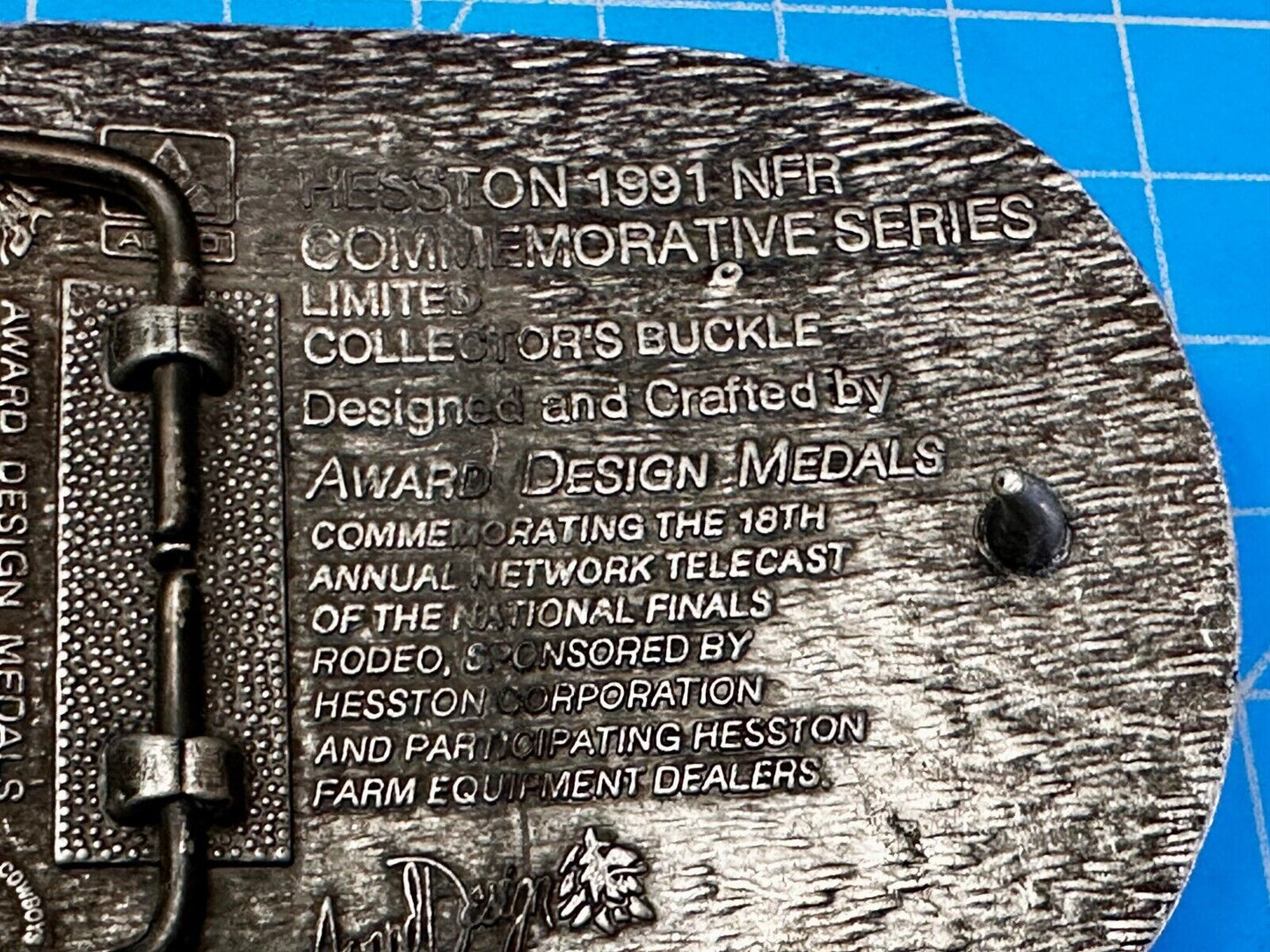 1991 ADM Hesston NFR National Finals Rodeo Cowboys Western Belt Buckle