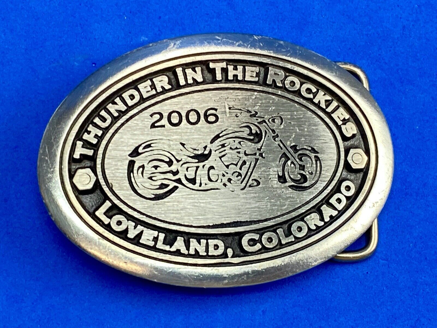 2006 Thunder in the Rockies belt buckle Colorado motorcycle bike rally RARE. #36