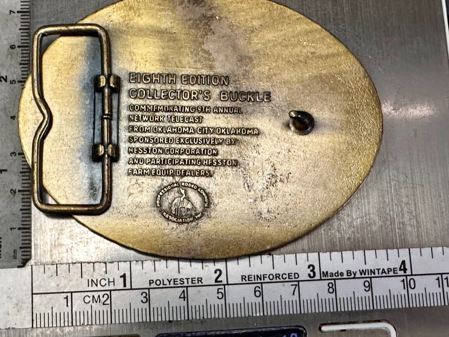1982 Hesston NFR National Finals Rodeo Cowboys Western Belt Buckle