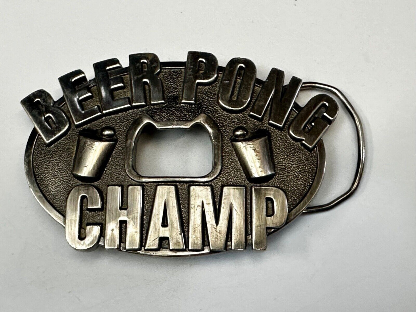 Beer Pong Champ! Vintage Bottle Opener & Belt Buckle by Kalan