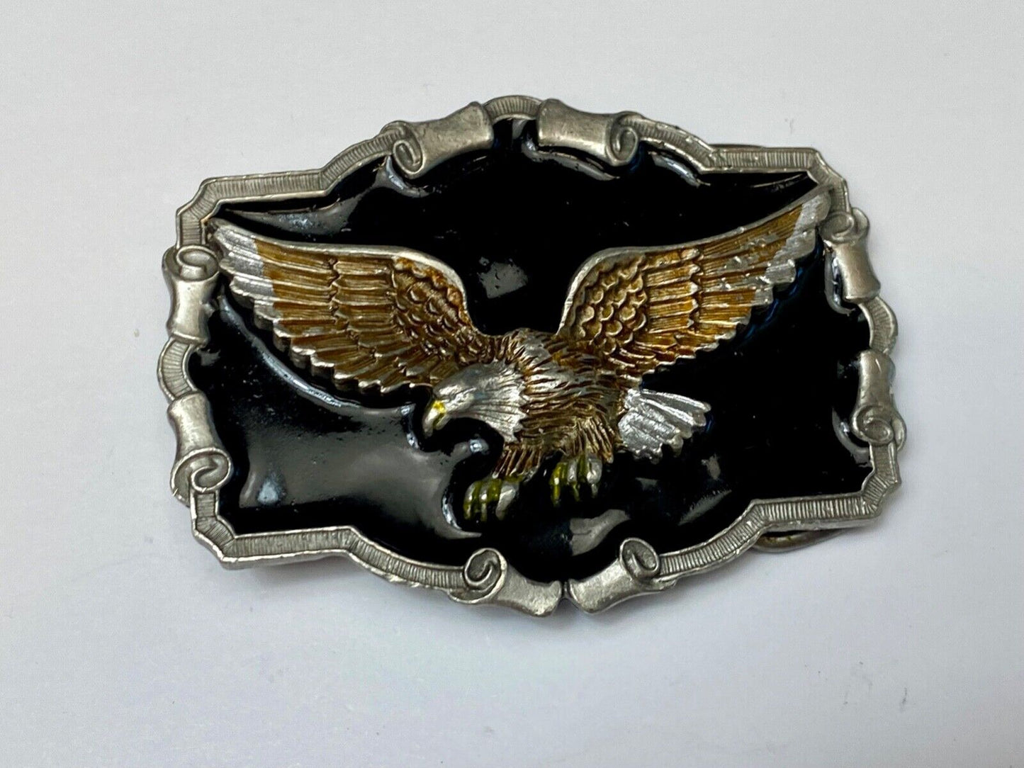 The Majestic Patriotic Eagle, Flying Hunting - Western Framed 1983 belt buckle