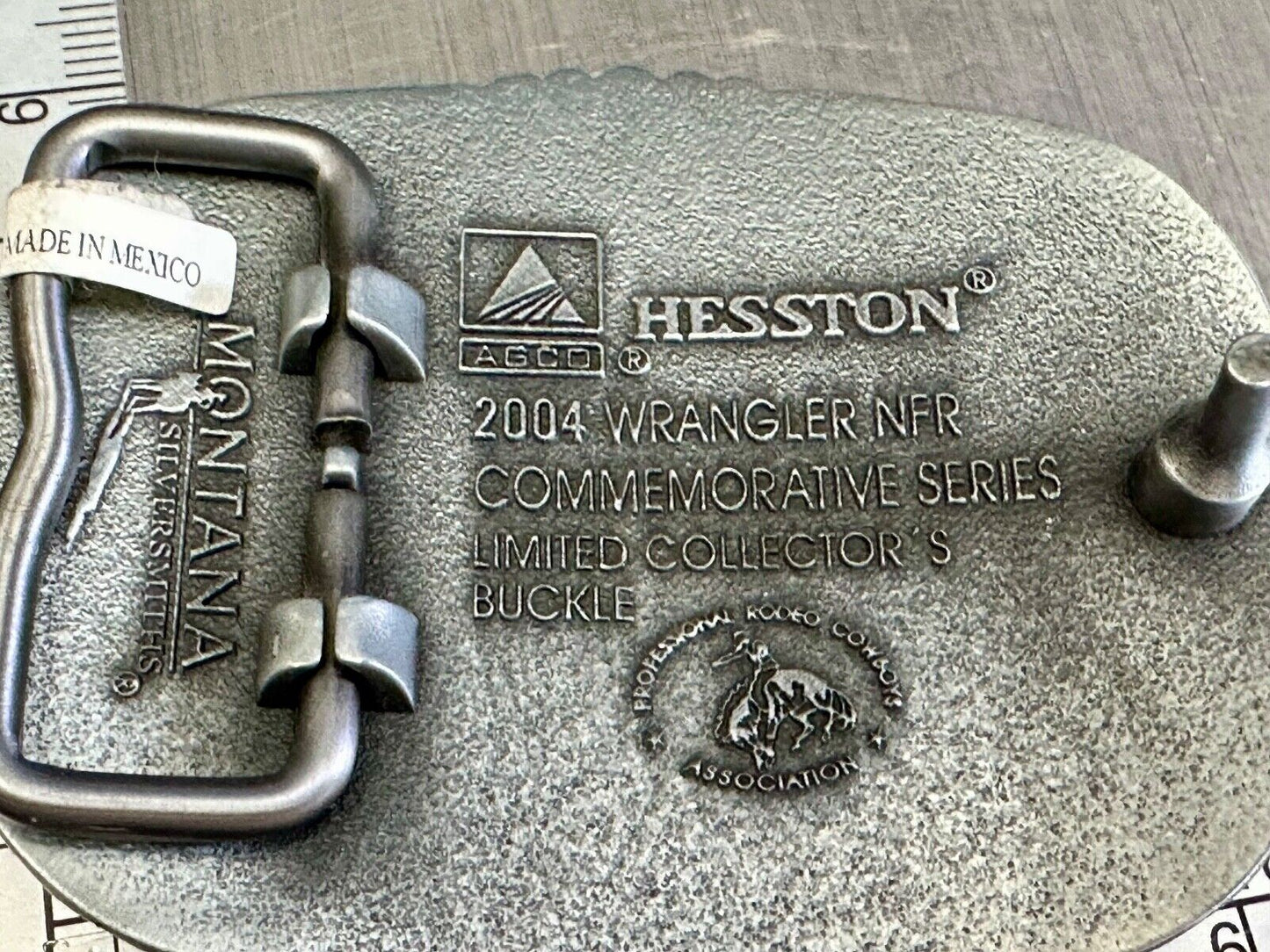 2004 Youth Sized Hesston National Finals Rodeo Bull Riding Cowboys belt buckle