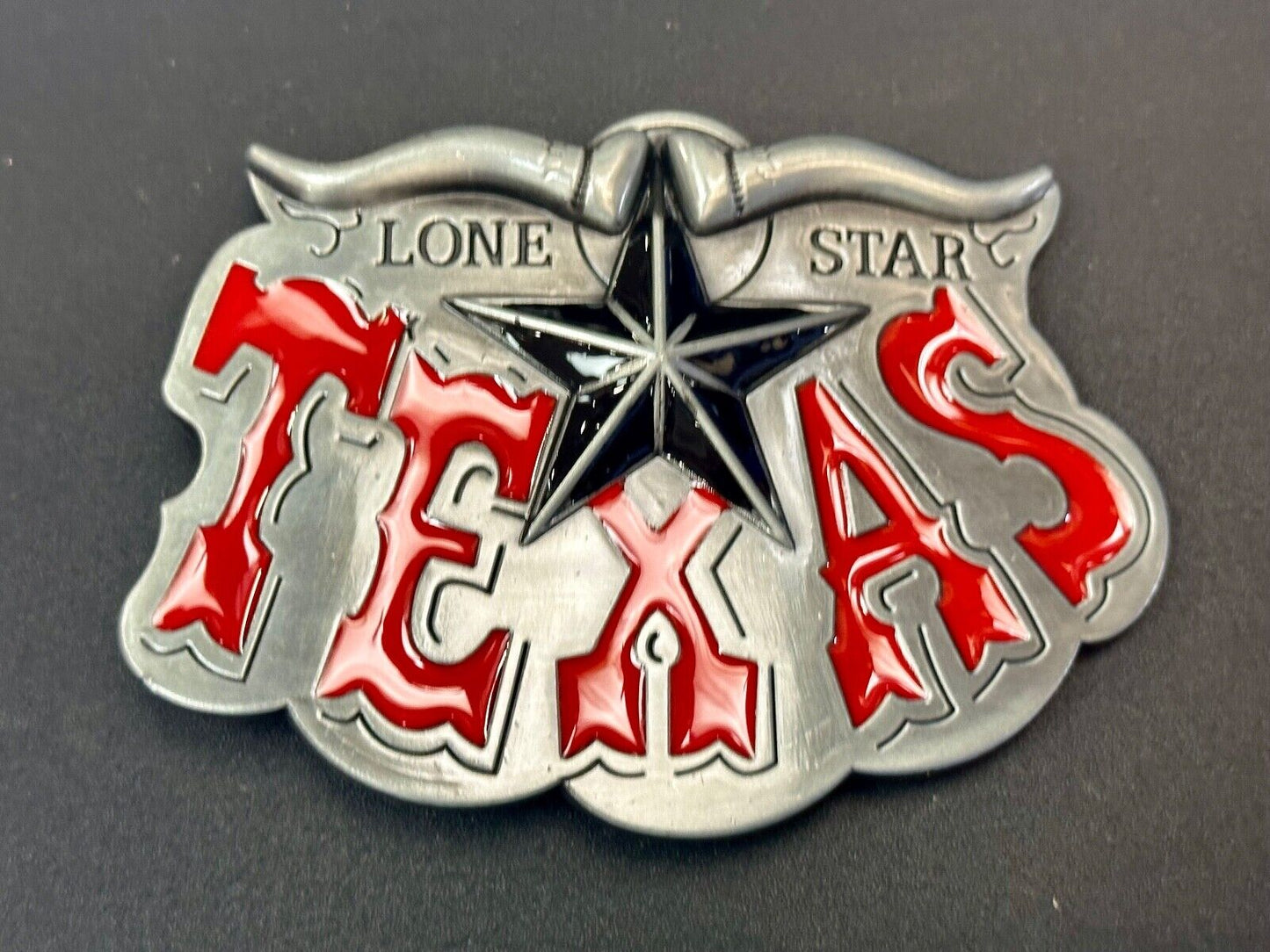 Texas The Lone Star State Cowboys TX Longhorn raised 4" Buckle Rage Belt Buckle