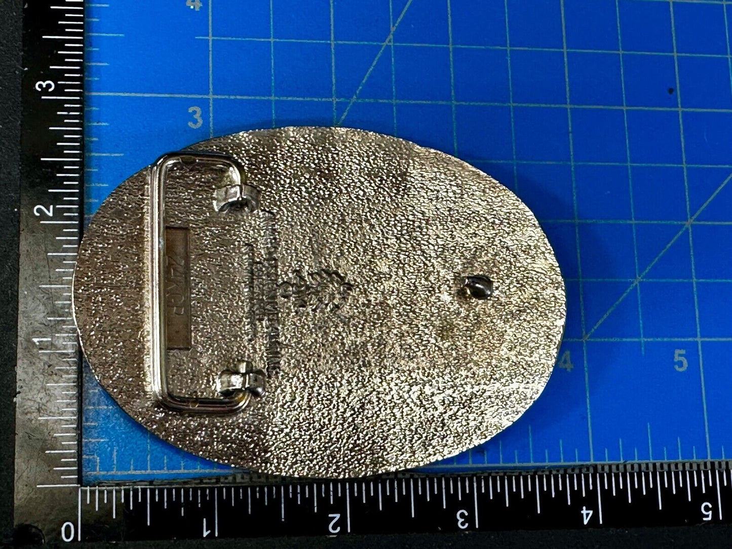 2 Small Fishing And Rental 24K Gold Plated Off Shore Oil Rig Belt Buckle By Adm