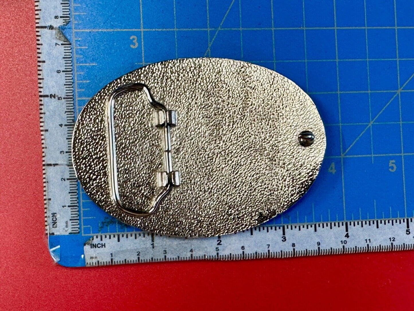 The great state of TEXAS - Tx Star Flag - Silver tone NOS belt buckle