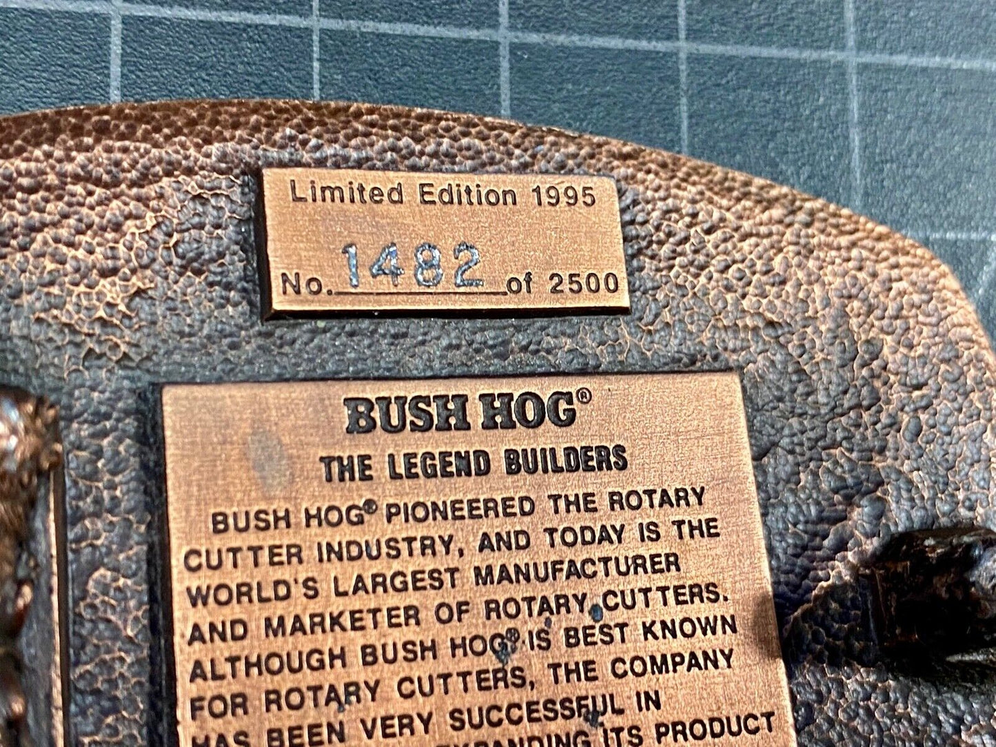 The Bush Hog Rotary Cutter Lawn Construction Tractor Company Belt Buckle 1995