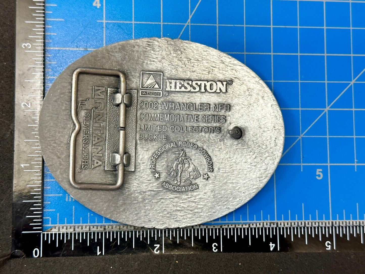 2002 Wrangler Hesston National Finals Rodeo NFR Montana Silversmiths Belt Buckle