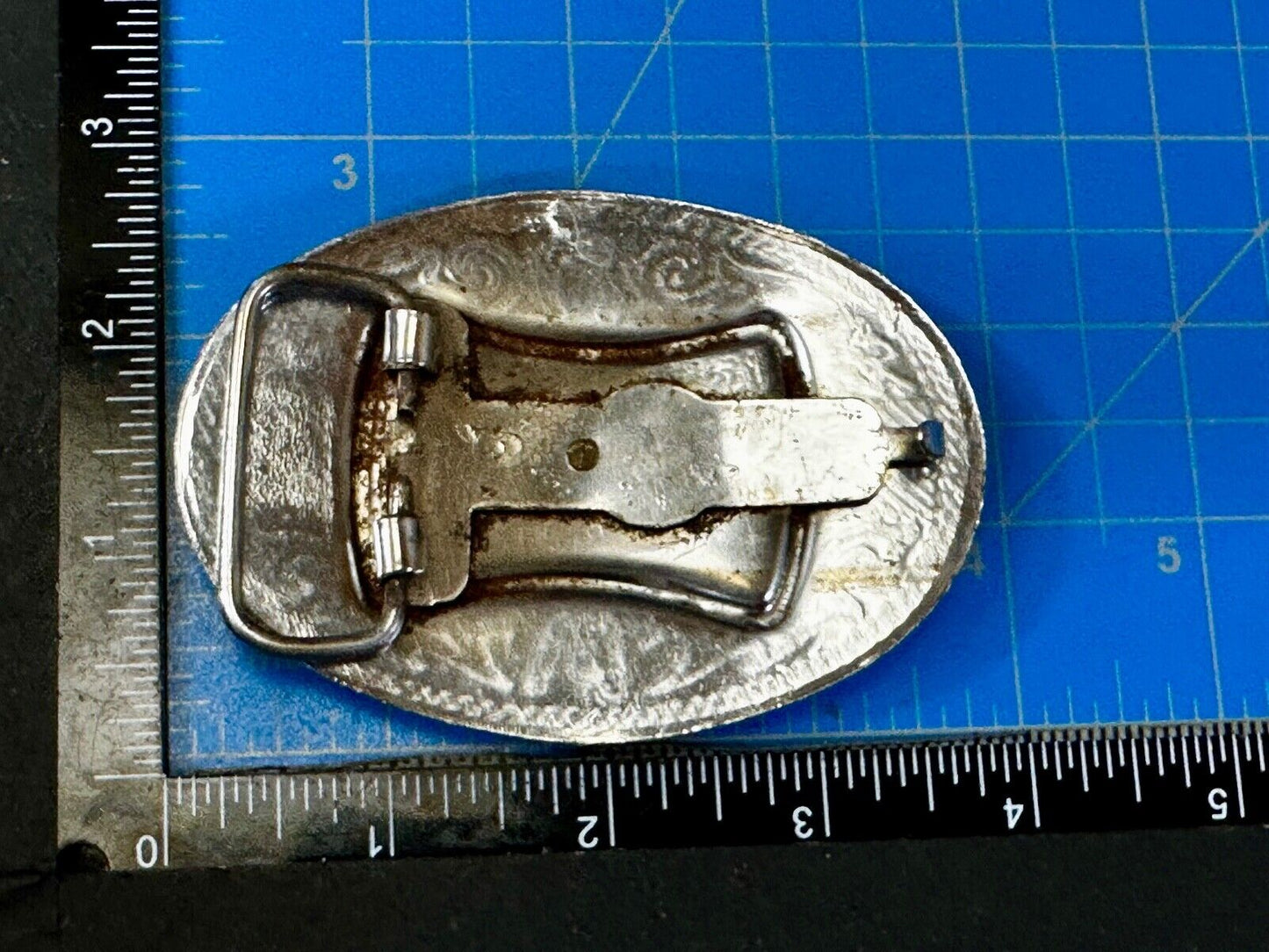 Texas Longhorn Cattle Bull Orange Enamel Backed Western Style Belt Buckle
