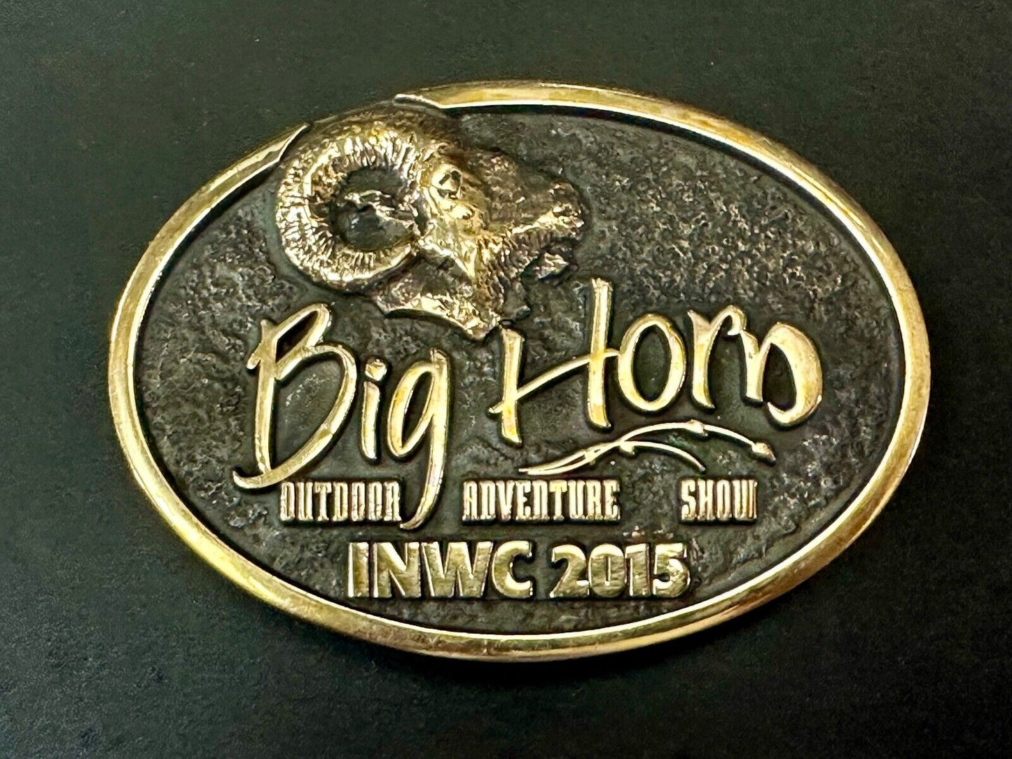 Big Horn Outdoor Adventure Show INWC 2015 Anacortes solid brass belt buckle