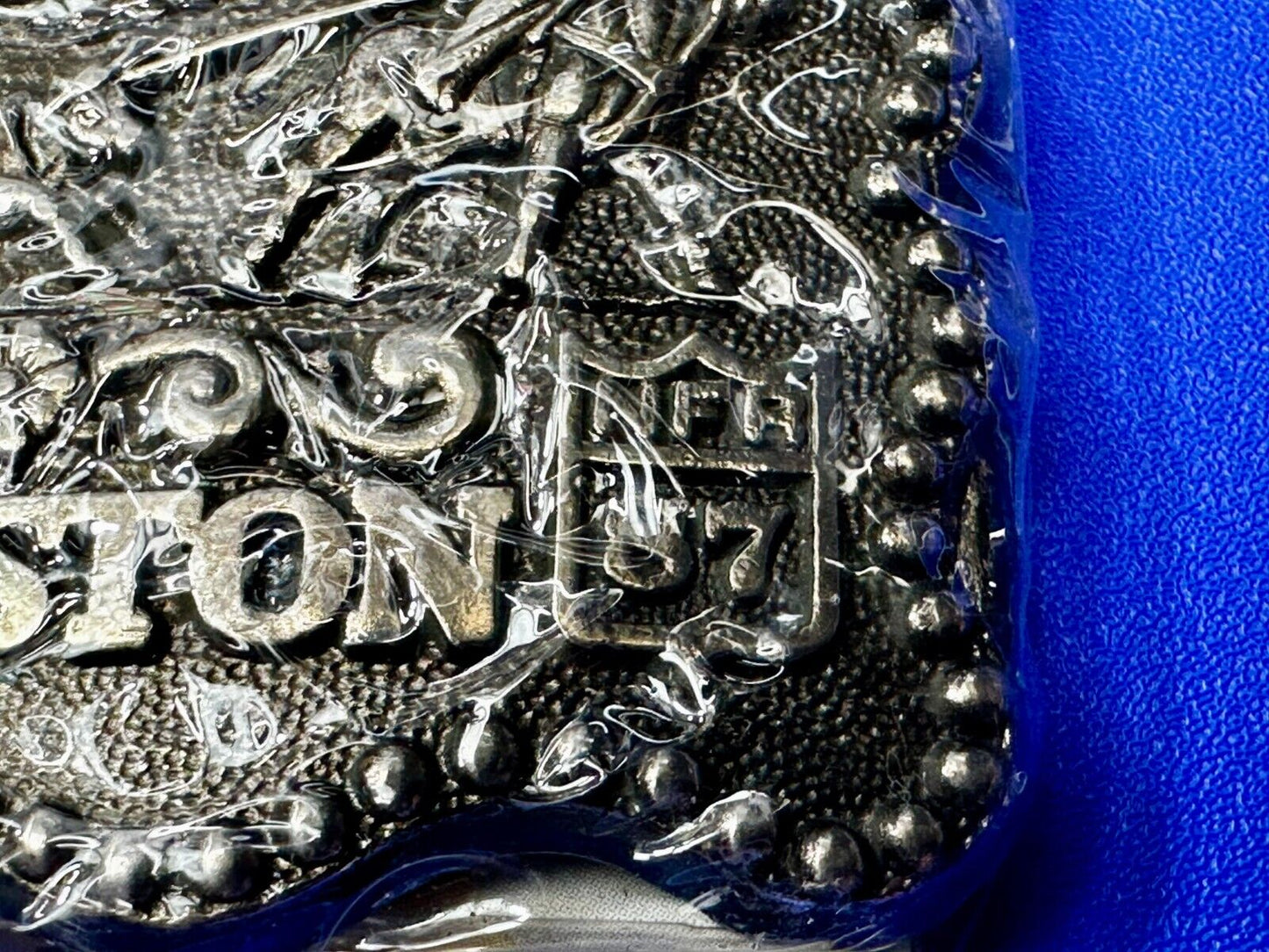 1987 Hesston National Finals Rodeo NFR Cowboys Youth Size NOS Belt Buckle