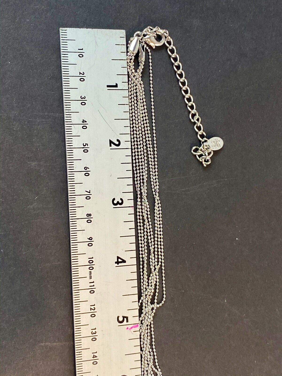Beautiful 80R 8 Other Reasons Multi Layer Silver Tone Ball Lariat Necklace